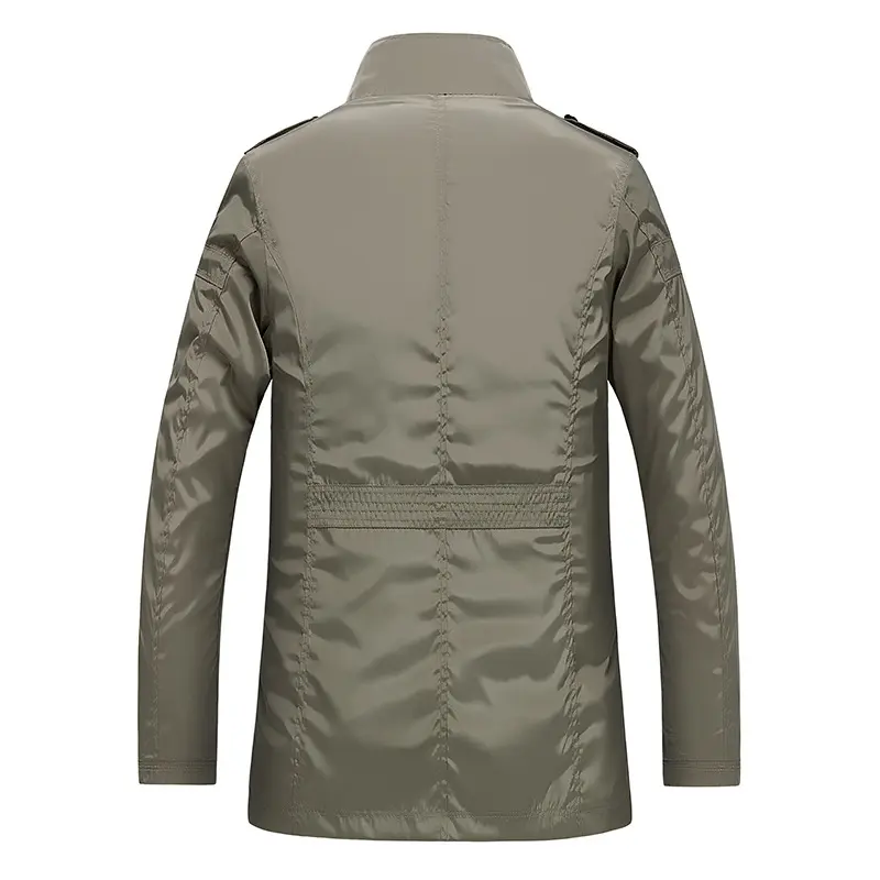 Spring Autumn Mens Trench Coats Fashion Men Stand Collar Windbreaker Jackets Outdoor Men Business Zipper Jackets Clothing 5XL