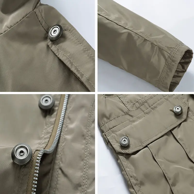 Spring Autumn Mens Trench Coats Fashion Men Stand Collar Windbreaker Jackets Outdoor Men Business Zipper Jackets Clothing 5XL