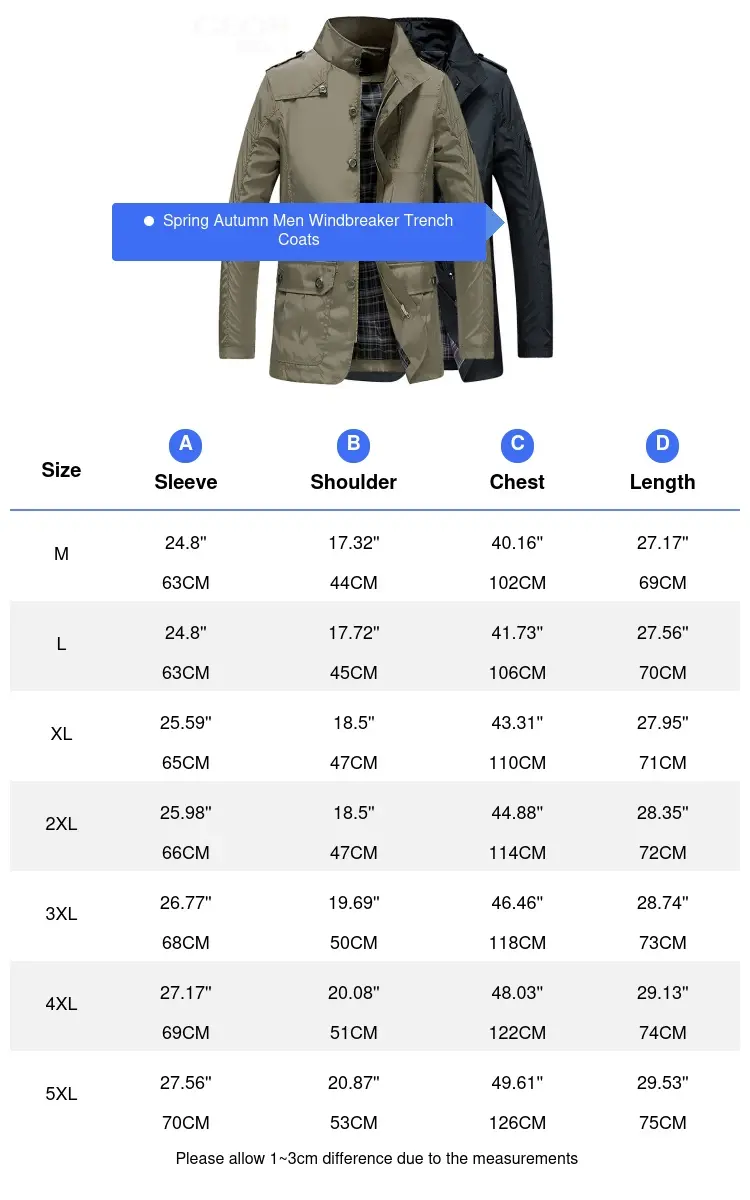 Spring Autumn Mens Trench Coats Fashion Men Stand Collar Windbreaker Jackets Outdoor Men Business Zipper Jackets Clothing 5XL