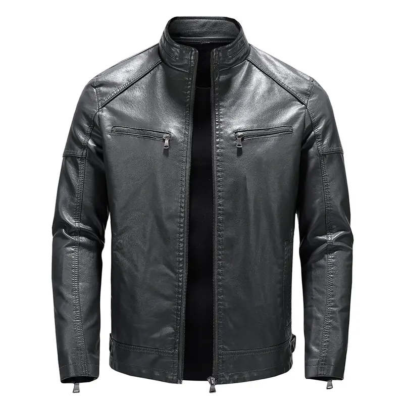 Autumn Winter Men's PU Leather Jacket Stylish Men Windbreaker Warm Zipper Biker Coats Men Business Leather Jackets Clothing