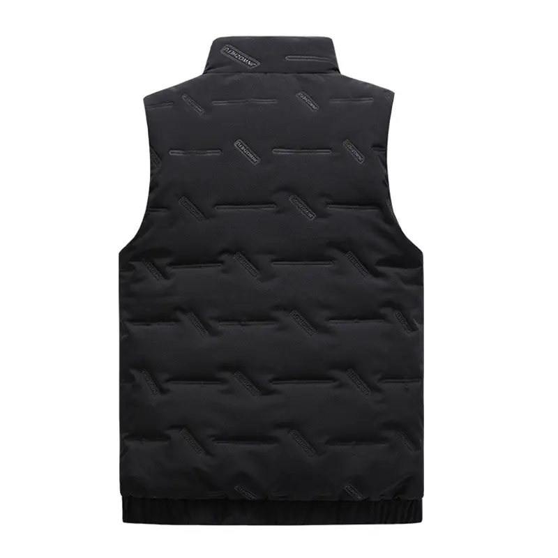Autumn Winter Mens Padded Vest Man Stand Collar Fleece Warm Waistcoats Men Windbreaker Zipper Sleeveless Jacket Clothing 6XL