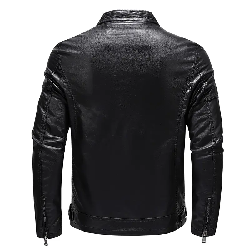 Autumn Winter Men's PU Leather Jacket Stylish Men Windbreaker Warm Zipper Biker Coats Men Business Leather Jackets Clothing