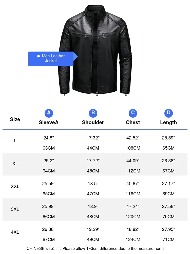 Autumn Winter Men's PU Leather Jacket Stylish Men Windbreaker Warm Zipper Biker Coats Men Business Leather Jackets Clothing