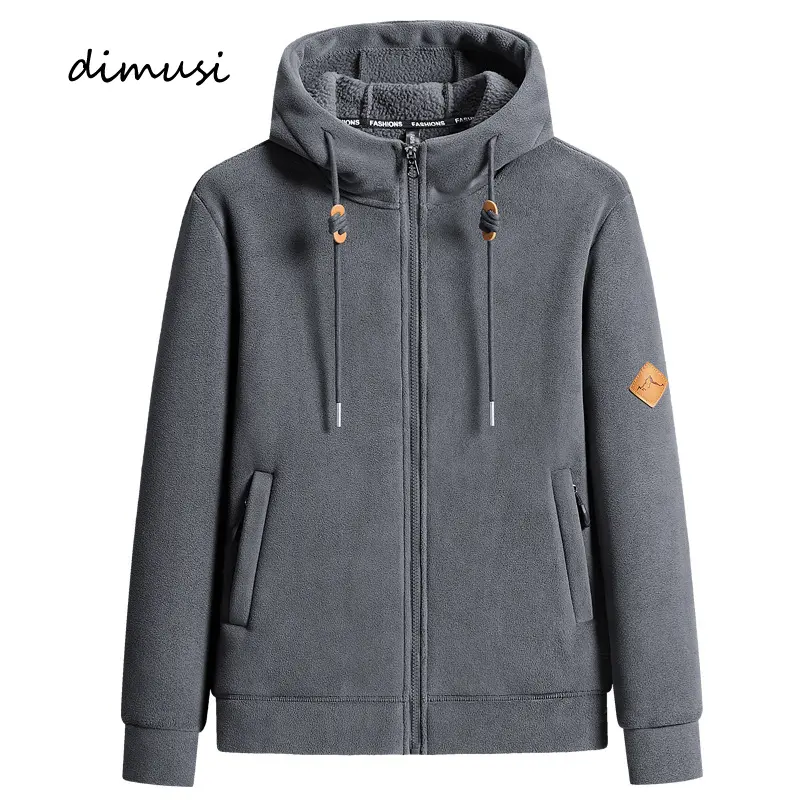 Winter Men's Polartec Jackets Casual Male Outwear Velvet Windbreaker Work Hooded Coats Mens Soft Shell Warm Jackets Clothing
