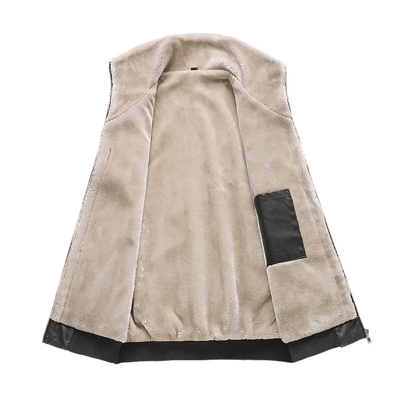 Winter Men's PU Leather Jackets Fashion Men Retro Zipper Biker Leather Coats Men Fleece Lined Warm Windbreaker Jackets Clothing