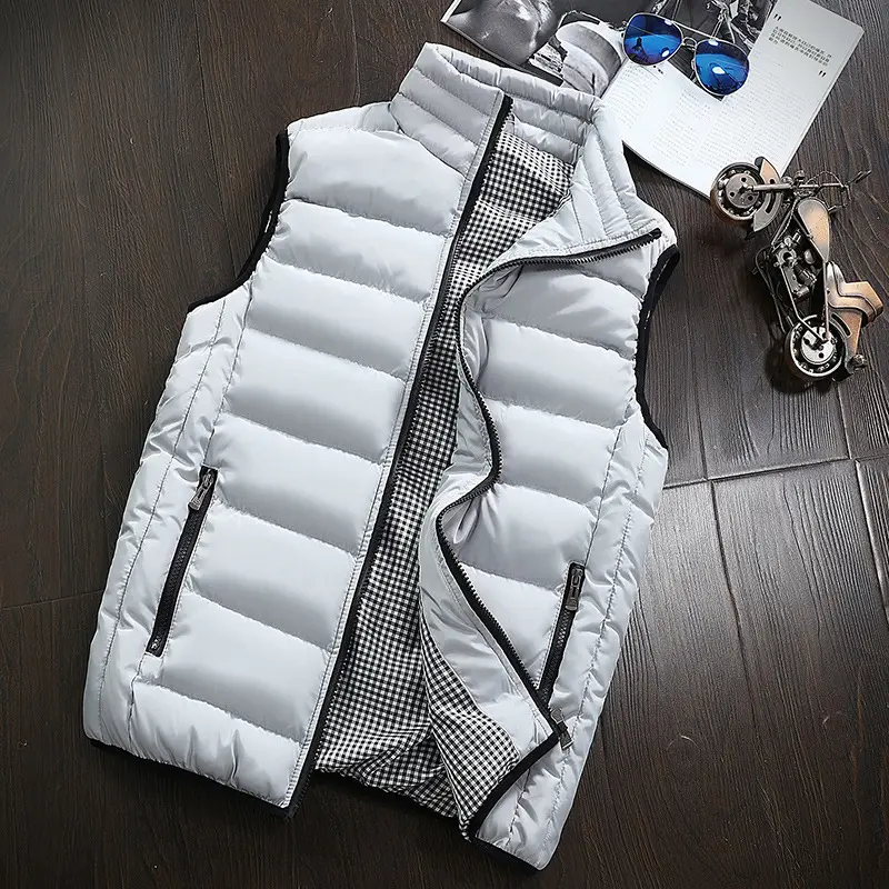 Autumn Winter Men's Warm Sleeveless Jackets Fashion Men Stand Collar Windbreaker Waistcoats Men Thicken Padded Vests Clothing