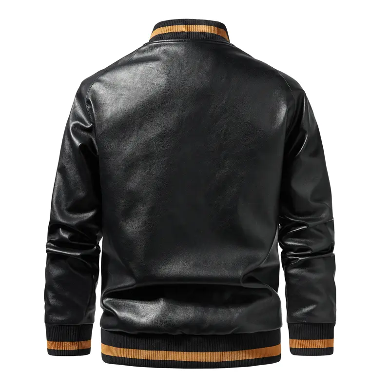 Autumn Winter Men's PU Leather Jackets Men Retro Motorcycle Zipper Coats Men Windbreaker Baseball Leather Jacket Clothing 3XL