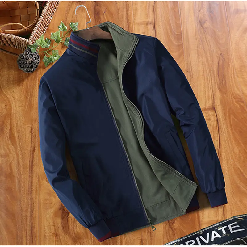 DIMUSI Spring Mens Bomber Jackets Fashion Men Outwear Windbreaker Stand Collar Jacket Man Slim Baseball Reversible Clothing