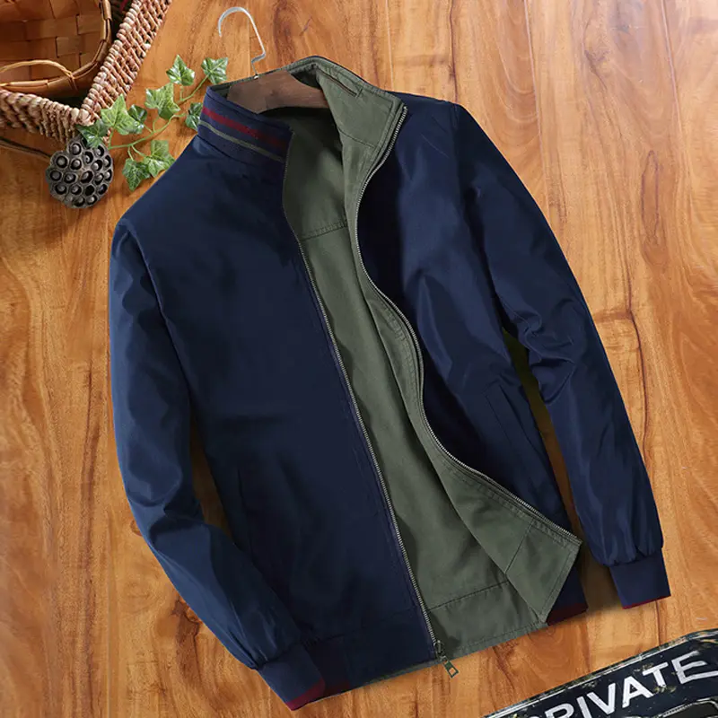 Spring Autumn Men's Lightweight Jacket Casual Men Stand Collar Windbreaker Work Wear Coats Men Cotton Business Jackets Clothing