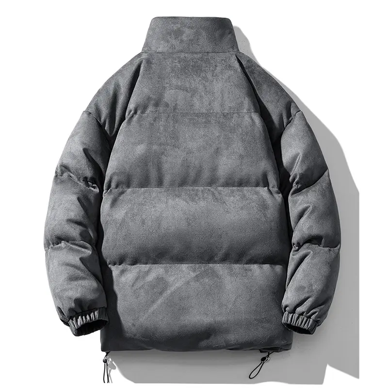 Winter Men's Warm Padded Jackets Fashion Men Suede Cotton Down Parkas Men Stand Collar Thermal Windbreaker Jacket Clothing