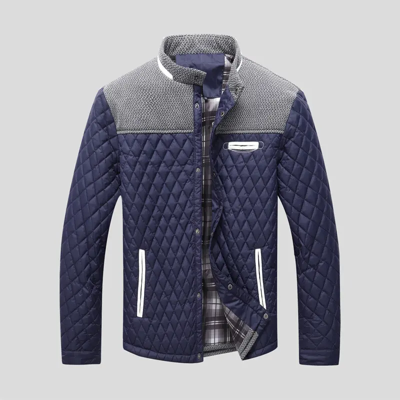 Autumn Winter Men's Padding Jackets Casual Cotton Thick Warm Diamond Coats for Man Patchwork Windbreaker Bomber Jackets Clothing