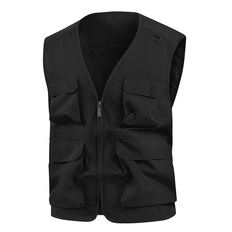 Summer Men's Quick Dry Hiking Vests Outdoor Mens Breathable Multi-pocket Fishing Waistcoats Men Wateproof Sleeveless Jackets