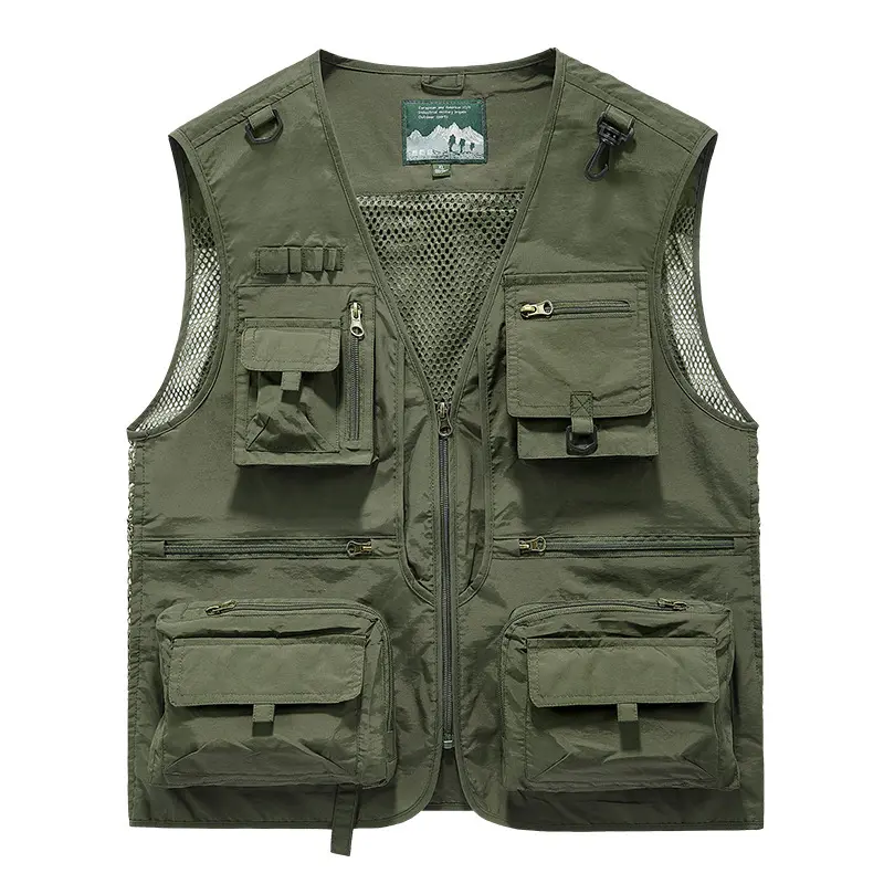 Summer Men's Multi-Pocket Vests Casual Men Quick Dry Mesh Breathable sleevesless Jacket Man Hiking Windbreaker Waistcoats 6XL
