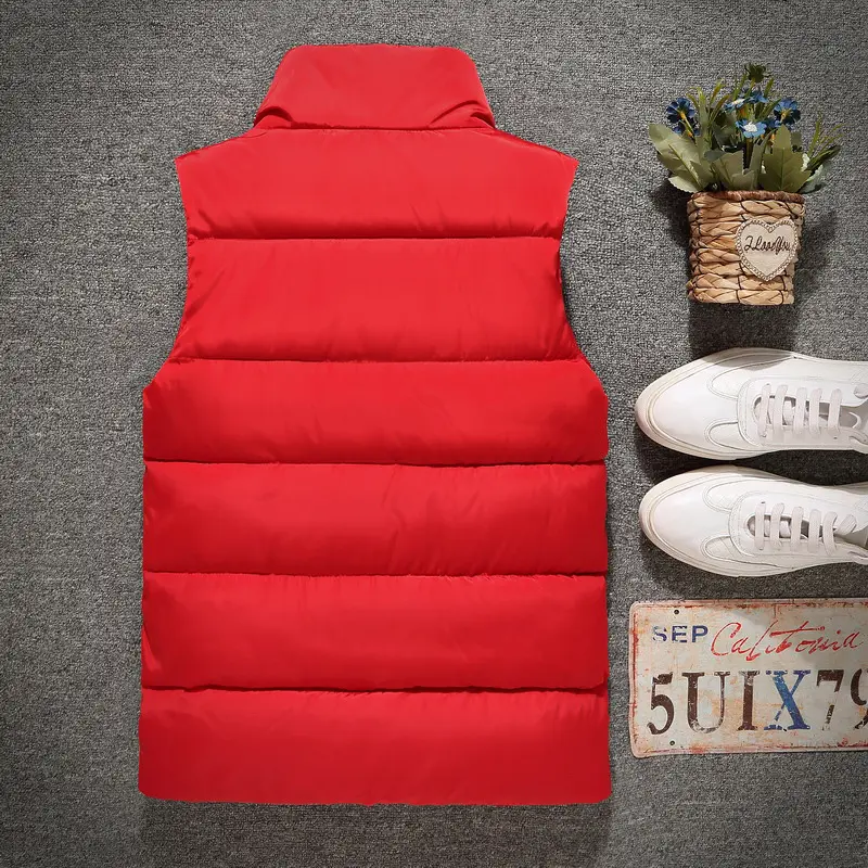 Winter Men's Warm Sleeveless Vest Fashion Man Cotton-Padded Vest Coats Men Thicken Stand Collar Windbreaker Waistcoats Clothing