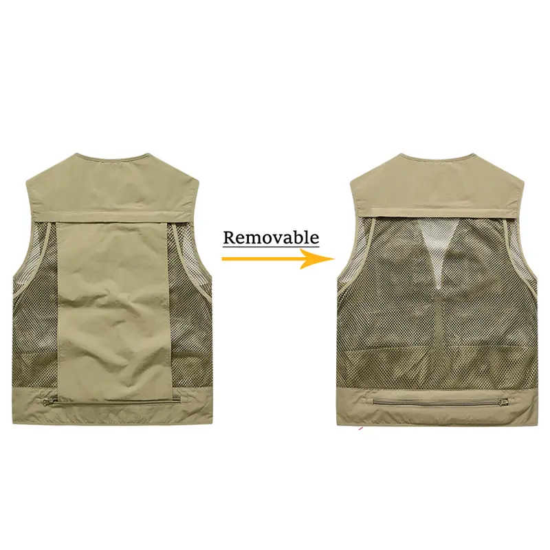 Summer Men's Multi-Pocket Vests Casual Men Quick Dry Mesh Breathable sleevesless Jacket Man Hiking Windbreaker Waistcoats 6XL