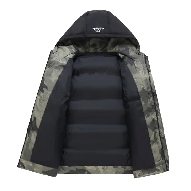 Winter Mens Warm Down Padded Jackets Fashion Man Cotton Thick Parkas Coats Casual Men Thermal Windbreaker Hooded Jacket Clothing
