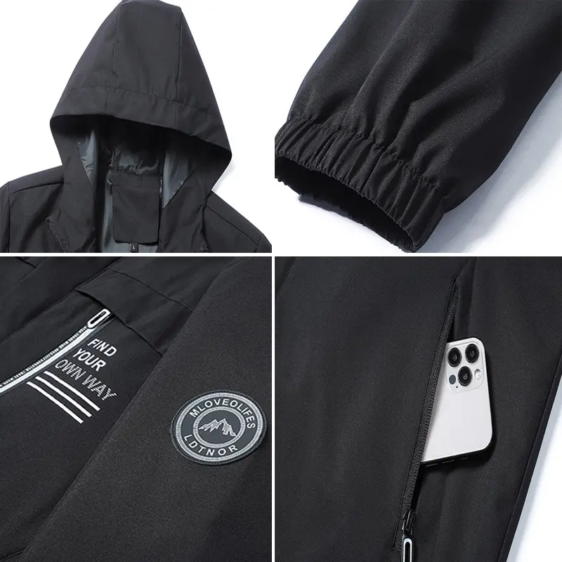Autumn Men's Waterproof Hiking Jackets Outdoor Men Quick Dry Climbing Hooded Coats Men Breathable Windbreaker Zipper Jacket 5XL