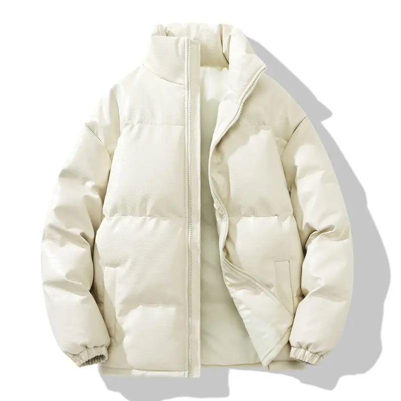 Winter Mens Warm Down Padded Jackets Fashion Man Retro Cotton Windbreaker Leather Parkas Men Thermal Waterproof Jackets Clothing