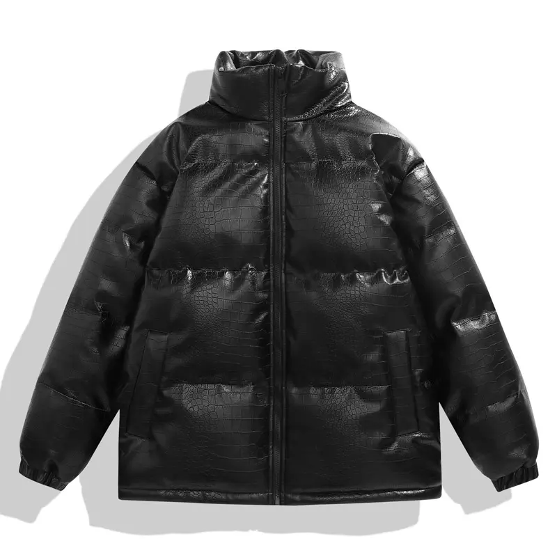 Winter Mens Warm Down Padded Jackets Fashion Man Retro Cotton Windbreaker Leather Parkas Men Thermal Waterproof Jackets Clothing