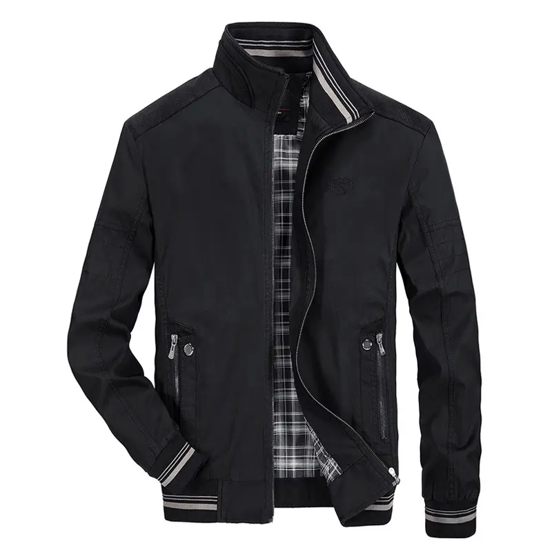 Autumn Winter Men's Bomber Jacket Mens Outdoor Windbreaker Baseball Coats Fashion Stand Collar Business Jacket Mens Clothing