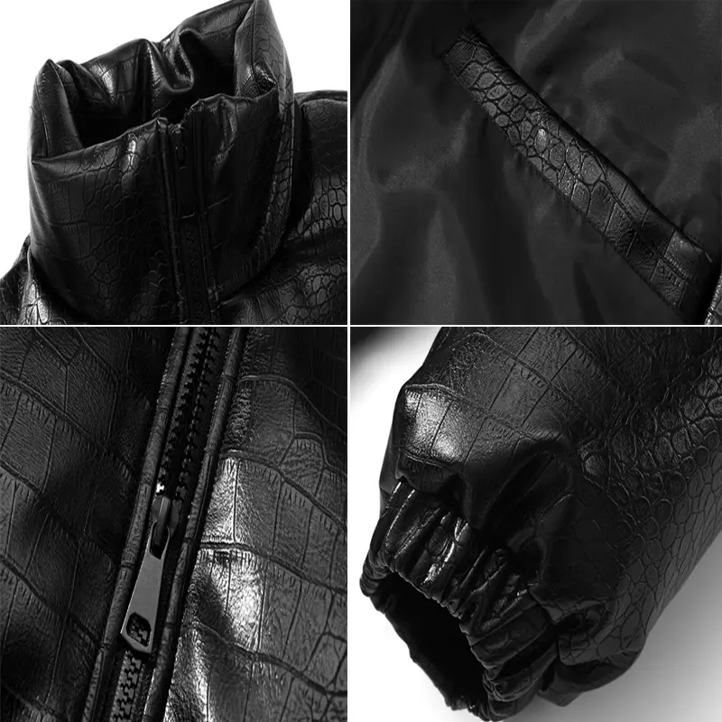 Winter Mens Warm Down Padded Jackets Fashion Man Retro Cotton Windbreaker Leather Parkas Men Thermal Waterproof Jackets Clothing