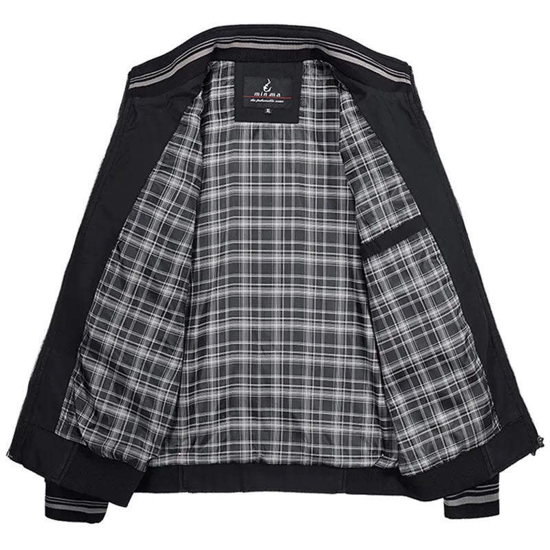 Autumn Winter Men's Bomber Jacket Mens Outdoor Windbreaker Baseball Coats Fashion Stand Collar Business Jacket Mens Clothing