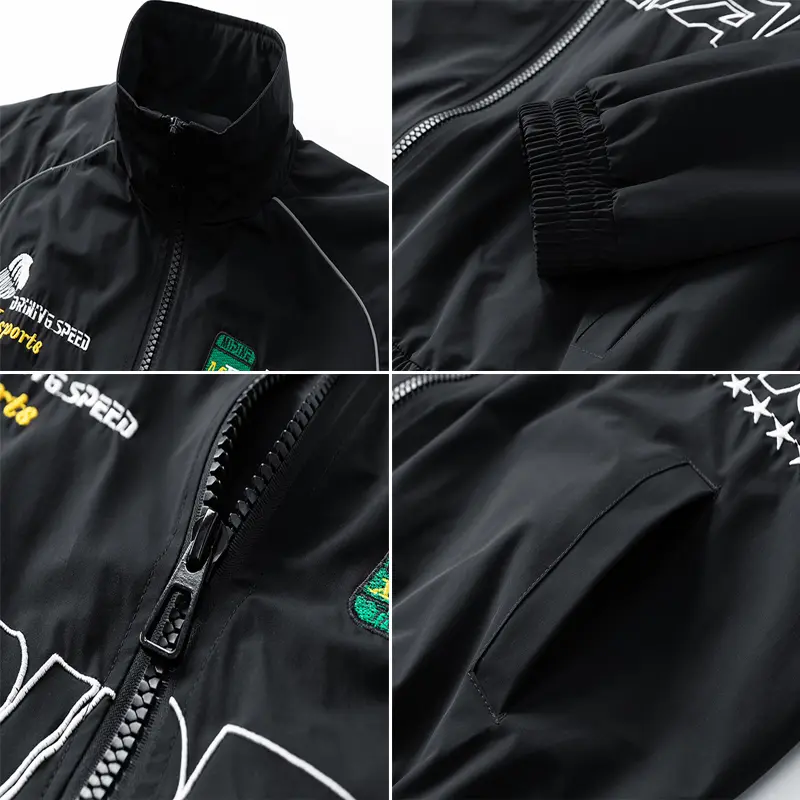 Spring Autumn Men's Bomber Jackets Fashion Mens MA-1 Pilot Zipper Coats Mens Stand Collar Embroidery Biker Jackets Clothing