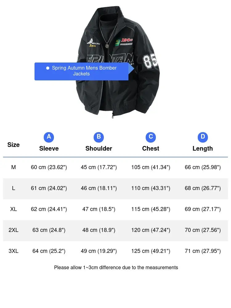 Spring Autumn Men's Bomber Jackets Fashion Mens MA-1 Pilot Zipper Coats Mens Stand Collar Embroidery Biker Jackets Clothing