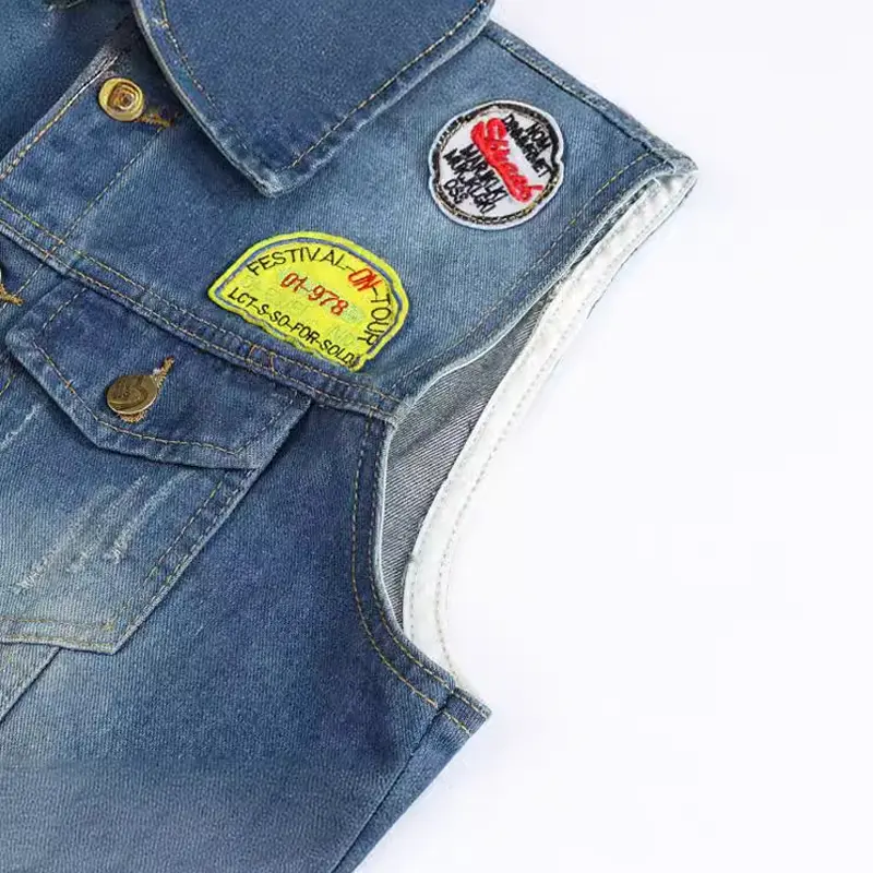 Spring Summber Men's Denim Vests Vintage Cotton Jeans Waistcoats Mens Fashion Ripped Biker Sleeveless Jackets Clothing