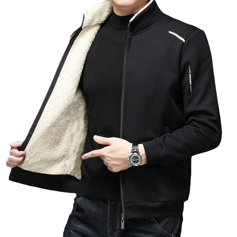 Winter Men's Fleece Warm Jackets Fashon Men Soft Shell Windbreaker Cardigan Coats Men Sports Thermal Padded Jackets Clothing