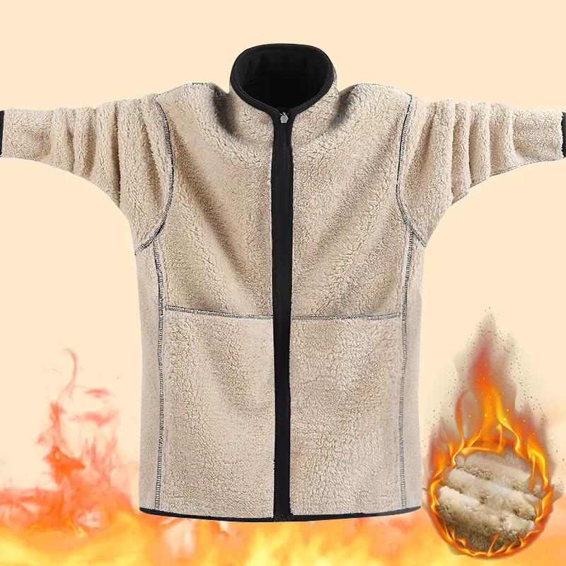 Winter Men's Fleece Warm Jackets Fashon Men Soft Shell Windbreaker Cardigan Coats Men Sports Thermal Padded Jackets Clothing