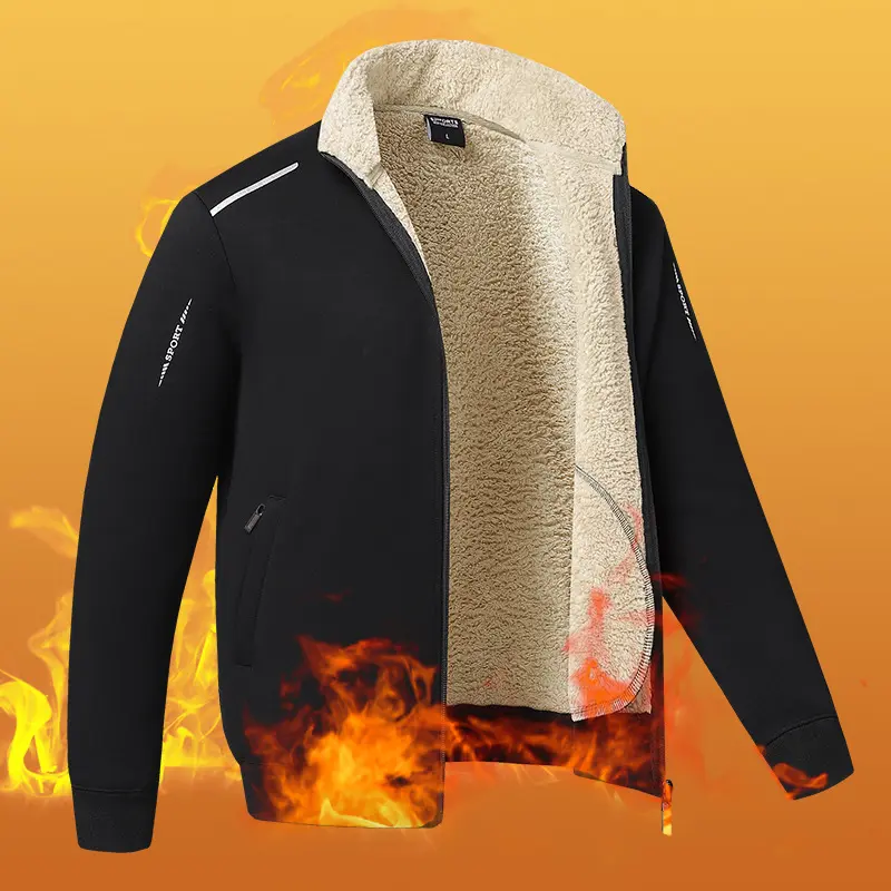 Winter Men's Fleece Warm Jackets Fashon Men Soft Shell Windbreaker Cardigan Coats Men Sports Thermal Padded Jackets Clothing