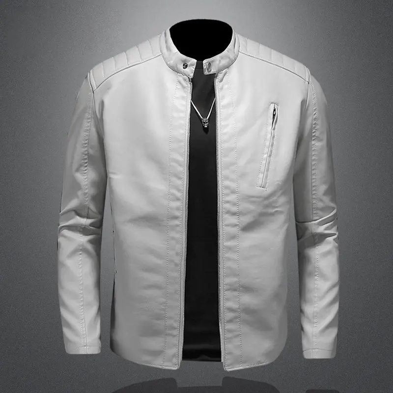 Spring Autumn Men's PU Leather Jacket Men Biker Windbreaker Zipper Jackets Mens Retro Business Leather Coats Clothing 5XL