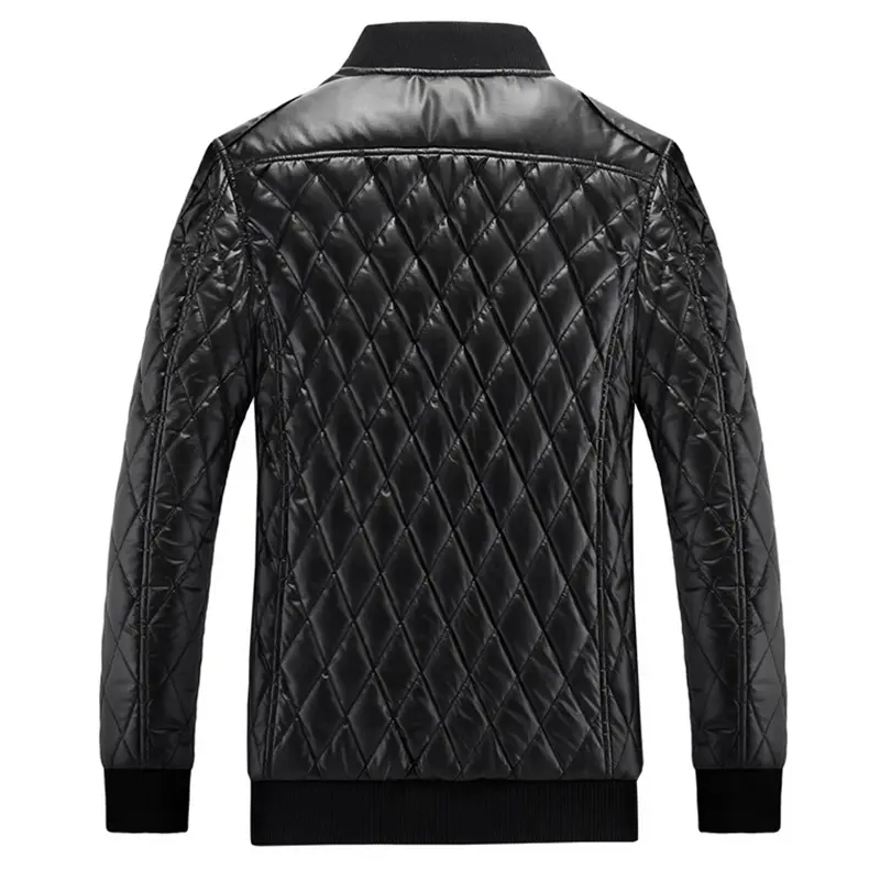 DIMUSI Men's Jacket Fashion Man Fleece Vintage Leather Coats Casual Outwear Faux Leather Motorcycle Jackets Biker Coats Clothing