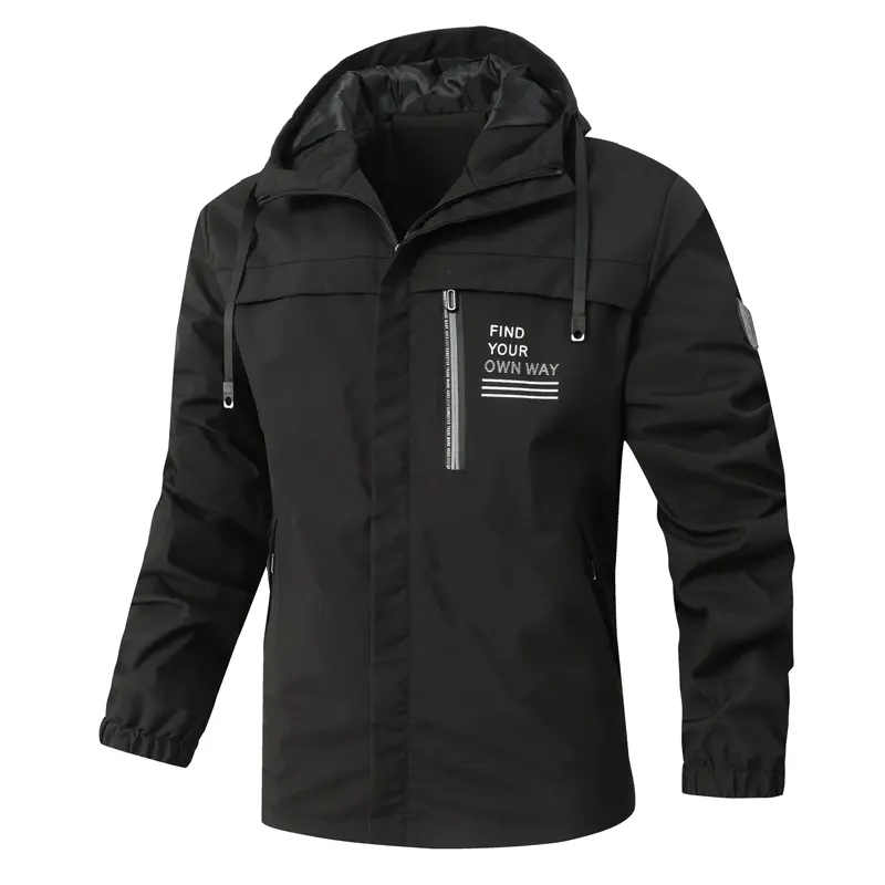 Autumn Men's Hiking Hooded Jackets Outdoor Men Climbing Wateproof Rain Coats Men Sports Breathable Windbreaker Zipper Jackets