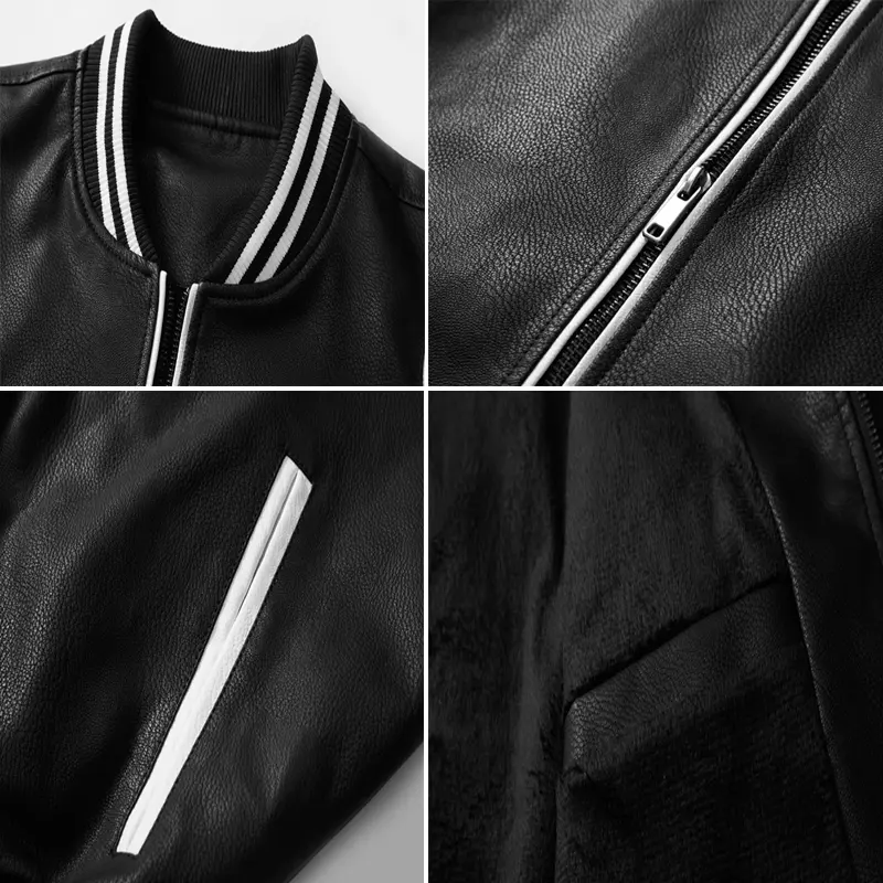 Autumn Winter Men's PU Leather Jackets Men Retro Motorcycle Zipper Leather Coats Men Fleece Warm Windbreaker Leather Jackets