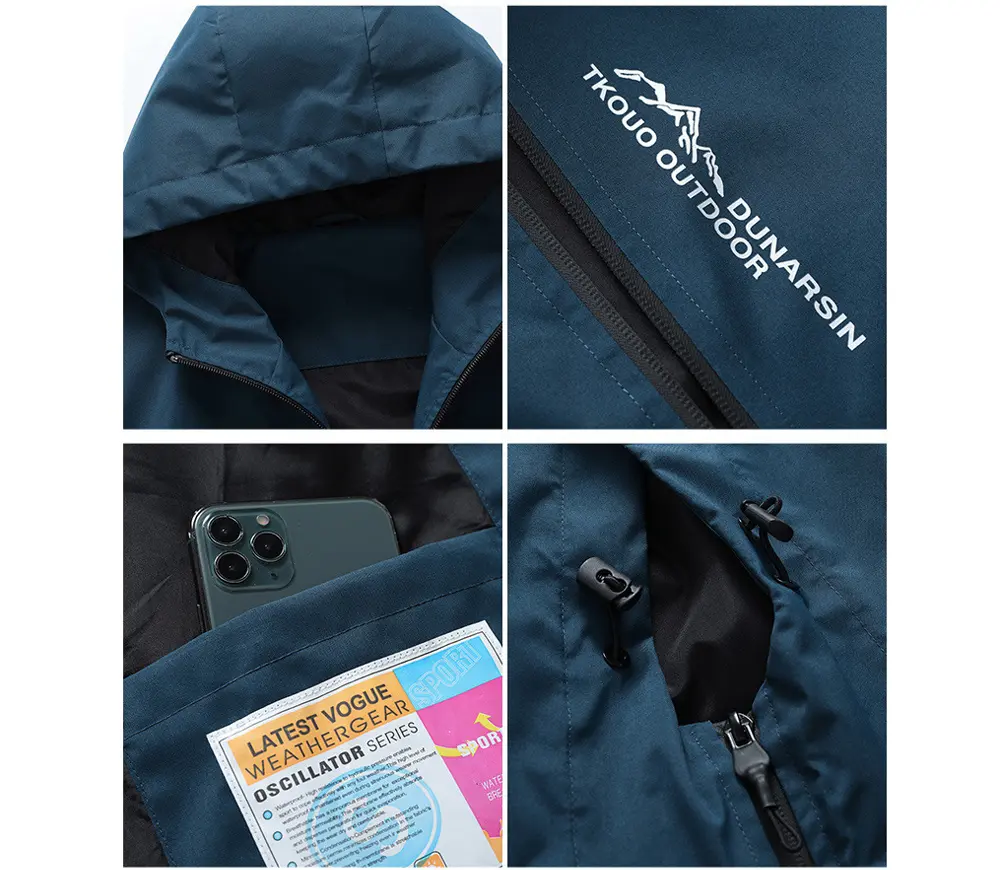 Spring Autumn Men's Climbing Waterproof Jackets Outdoor Men Sports Breathable Rain Hooded Coats Men Hiking Windbreaker Jackets