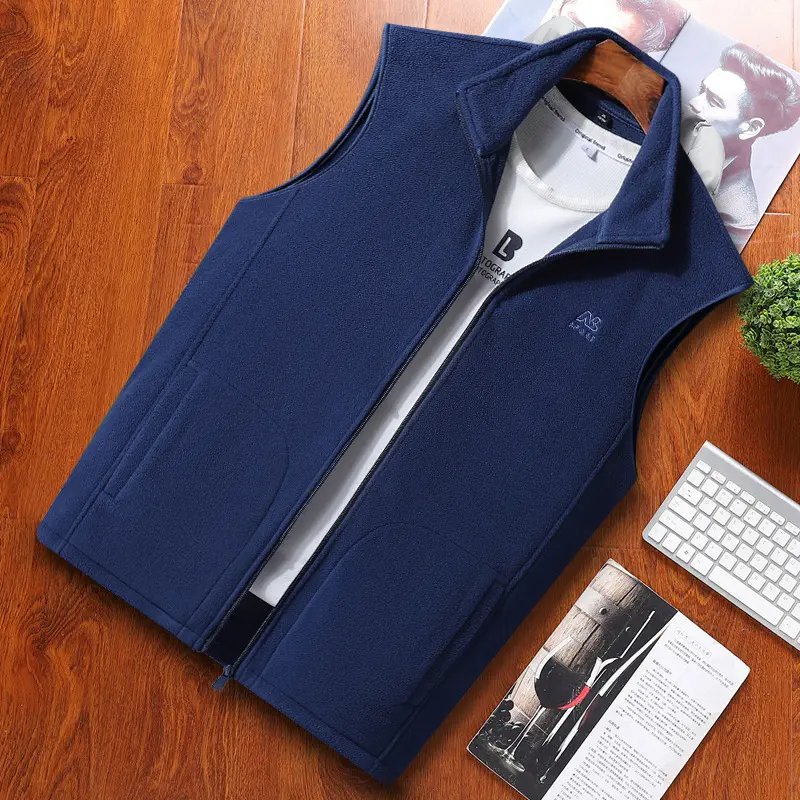 Winter Men's Fleece Pullover Vest Men Outdoor Warm Windbreaker Waistcoats Men Stand Collar Climbing Sleeveless Jackets Clothing