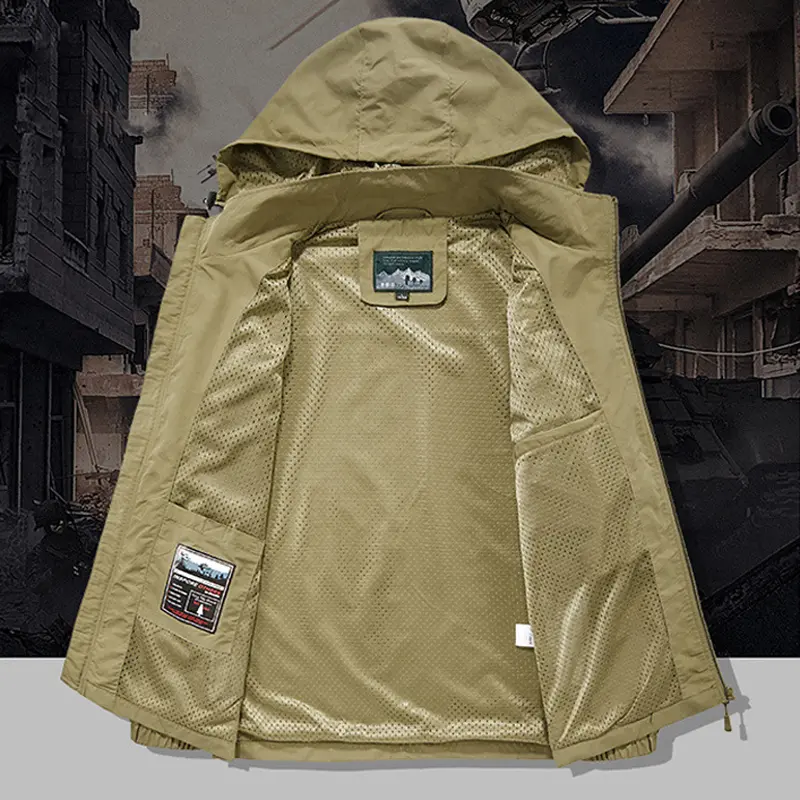 Autumn Men's Bomber Jackets Casual Men Outdoor Mountain Ski Waterproof Hooded Coats Men Windbreaker Breathable Jackets Clothing