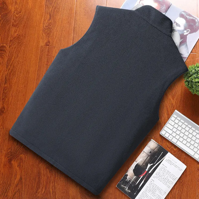 Winter Men's Fleece Pullover Vest Men Outdoor Warm Windbreaker Waistcoats Men Stand Collar Climbing Sleeveless Jackets Clothing