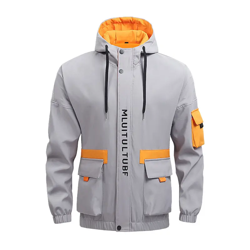 Spring Autumn Men's Bomber Jacket Casual Men Hiking Waterproof Hooded Coats Men Sports Zipper Windbreaker Jacket Clothing 5XL