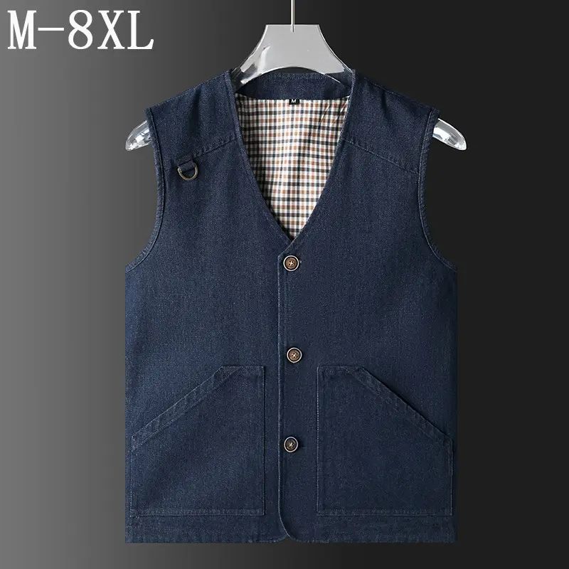 Summer Men's Cotton Vests Fashion V-Neck Fishing Work Waistcoat For Mens Leisure Multi-Pocket Photography Sleeveless Jackets
