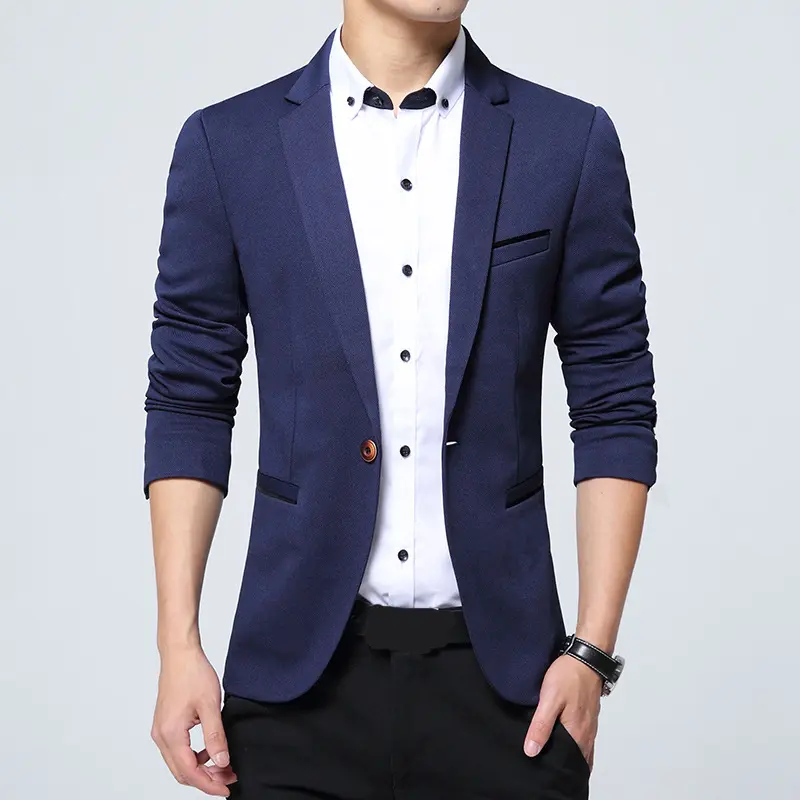 Spring Autumn Men's Blazer Suit Jackets Casual Mens Blazers Trench Coats Wedding Dress Male Solid Color Business Jacket Clothing
