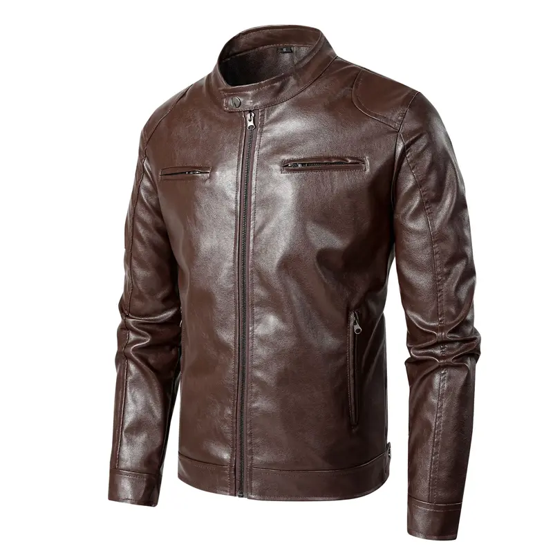 Spring Autumn Men's PU Leather Jackets Men Retro Motorcycle Zipper Coats Men Windbreaker Biker Faux Leather Jacket Clothing