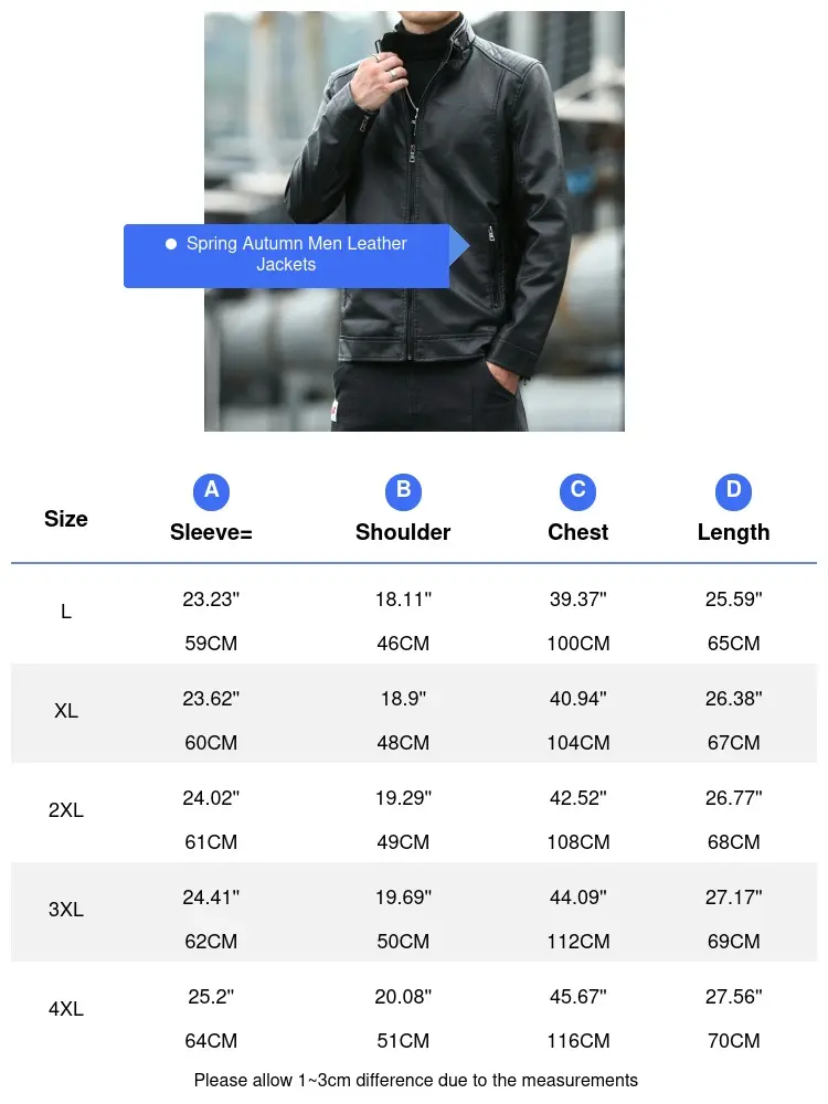 Spring Autumn Men's PU leather Jacket Man Retro Motorcycle Leather Coats Man Casual Windbreaker Work Leather Jacket Clothing