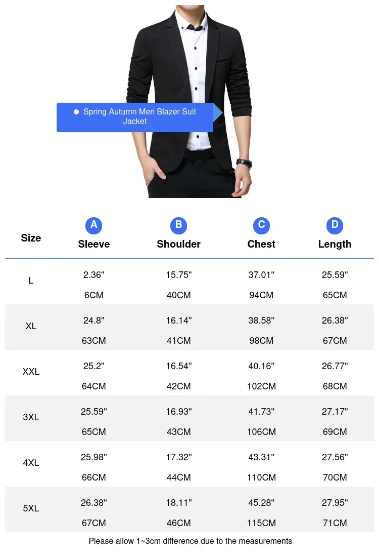Spring Autumn Men's Blazer Suit Jackets Casual Mens Blazers Trench Coats Wedding Dress Male Solid Color Business Jacket Clothing