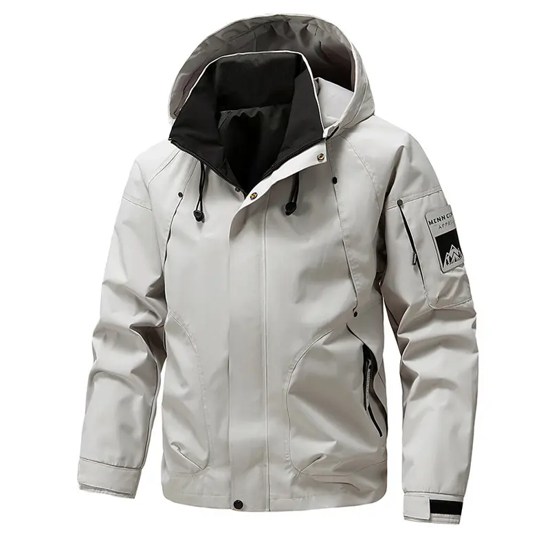 Spring Men's Climbing Hooded Jackets Causal Outwear Men Waterproof Rain Coats Men Sports Breathable Windbreaker Jacket Clothing