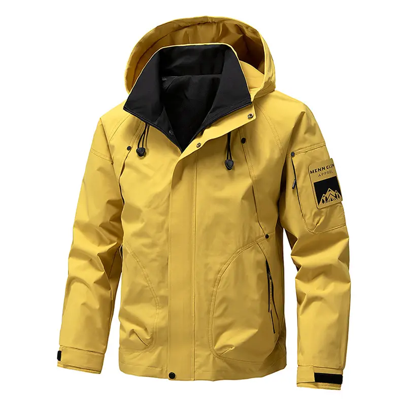Spring Men's Climbing Hooded Jackets Causal Outwear Men Waterproof Rain Coats Men Sports Breathable Windbreaker Jacket Clothing
