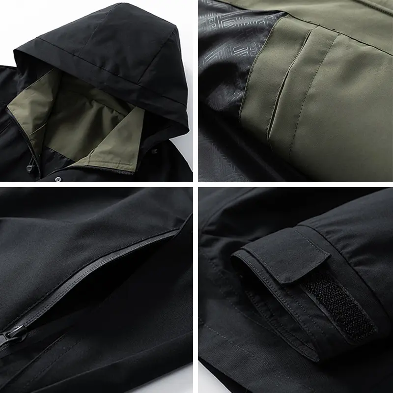 Spring Men's Climbing Hooded Jackets Causal Outwear Men Waterproof Rain Coats Men Sports Breathable Windbreaker Jacket Clothing