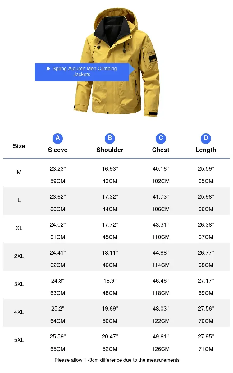 Spring Men's Climbing Hooded Jackets Causal Outwear Men Waterproof Rain Coats Men Sports Breathable Windbreaker Jacket Clothing